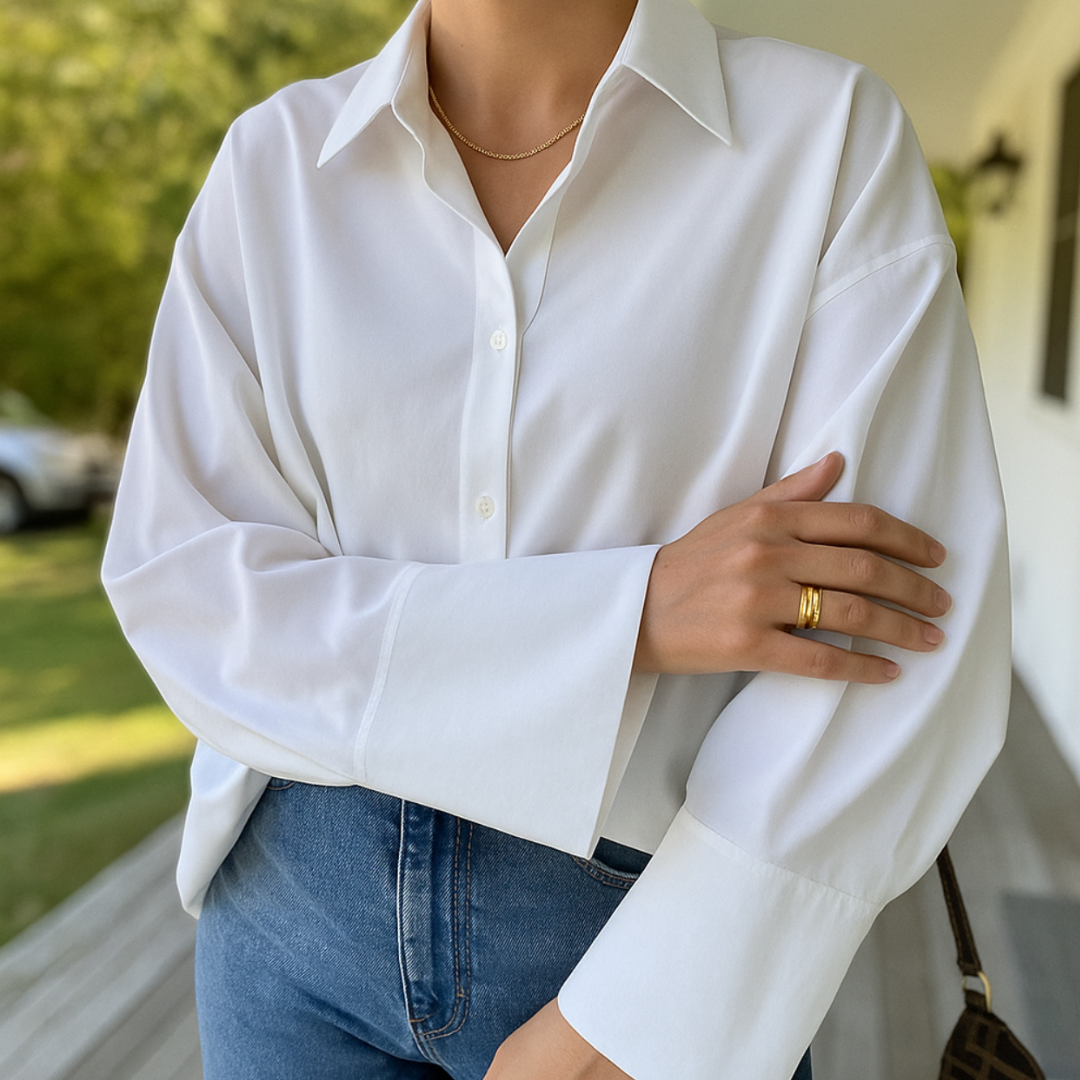 Noverra Oversized White Button-up Shirt